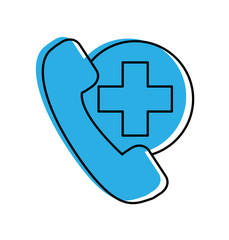 telephone service emergency hospital health care vector illustration