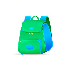 Vector school bag isolated on white background