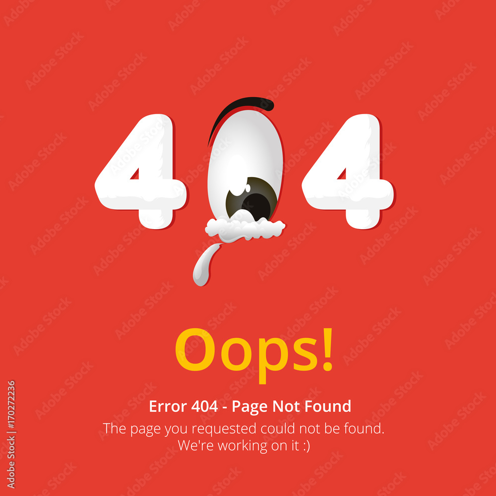 Poster error 404 page layout vector design. website 404 page creative concept. the page you requested could