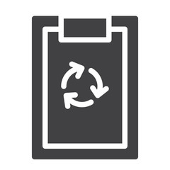 Recycling clipboard icon vector, filled flat sign, solid pictogram isolated on white. Symbol, logo illustration. Pixel perfect graphics