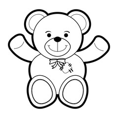 Teddy bear of toy childhood and play theme Isolated design Vector illustration