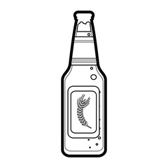 Beer bottle of pub alcohol and bar theme Isolated design Vector illustration