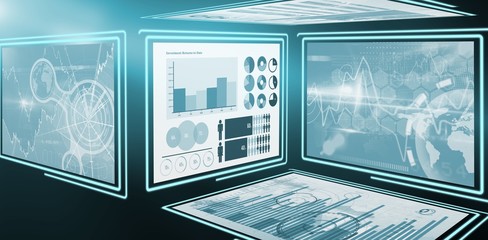 Digital image of business growth charts
