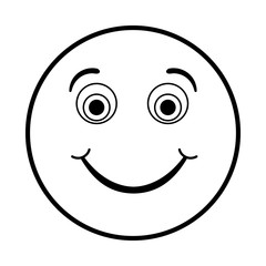 Funny cartoon face icon Emoticon caricature and character theme Isolated design Vector illustration