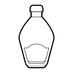 Alcohol bottle of drink beverage and restaurant theme Isolated design Vector illustration