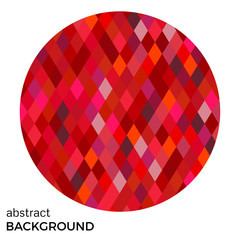 Red circle of rhombuses isolated on white background. Abstract vector background.
