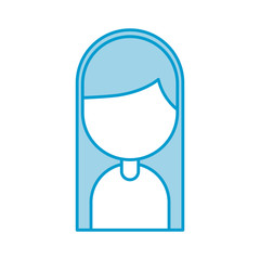 cartoon girl female character profile people young vector illustration