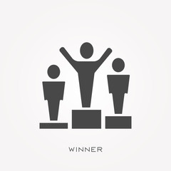 Silhouette icon winner