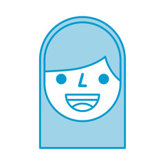 cartoon face girl smile avatar person icon vector illustration