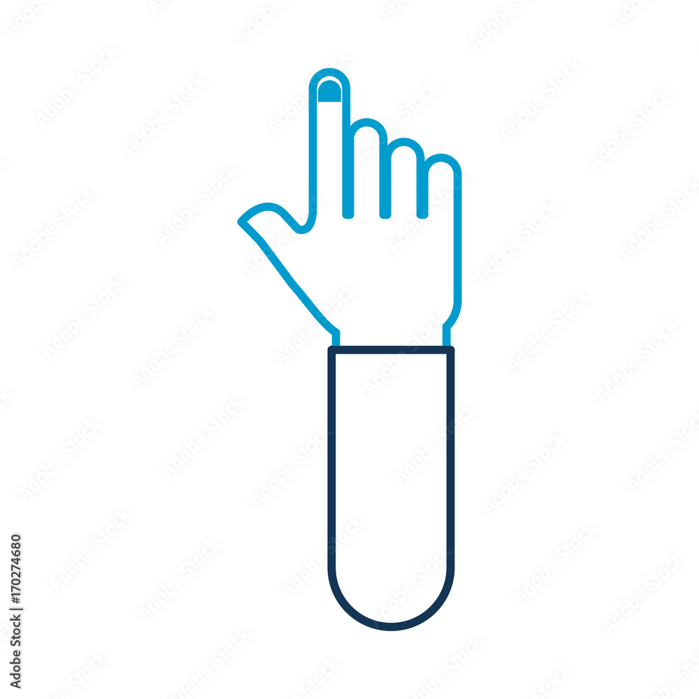 Wall mural hand pointer gesture symbol icon vector illustration