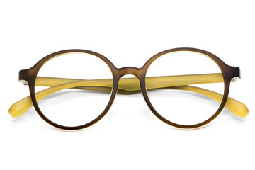 Modern fashionable spectacles isolated on white background, Perfect reflection, Glasses