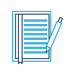 document sheet bookmark and pen office object vector illustration