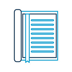 notebook with bookmark stationery office object element vector illustration