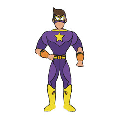 Superhero character cartoon icon vector illustration graphic design