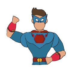 Superhero character cartoon icon vector illustration graphic design
