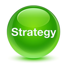 Strategy glassy green round button