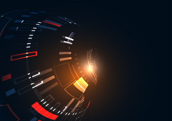 Abstract geometric technology shape of glowing light concept background, vector illustration