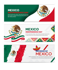 Mexico independence day abstract background design coupon banner and flyer, postcard, celebration vector illustration landscape