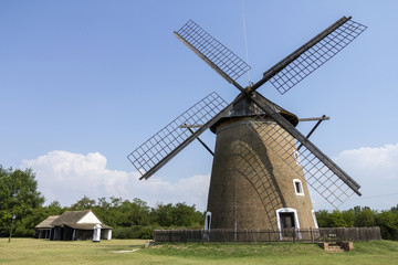 Fototapeta na wymiar Windmill in Opusztaszer