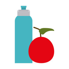 sports bottle with apple icon image vector illustration design 