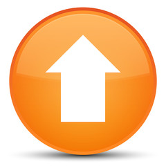 Upload arrow icon special orange round button