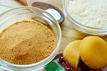 Prik Gub Klur (Thai name)  is Traditional Thai food of Sukhothai city.
coconut ,salt,dried chili and sugar palm are ingredient for this menu.