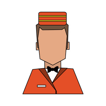 bellman avatar portrait  hotel related icon image vector illustration design 