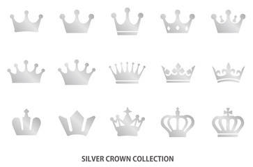 Silver crown icon [vector]