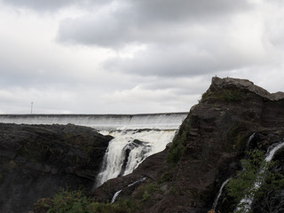 Chute chaudière avec barrage