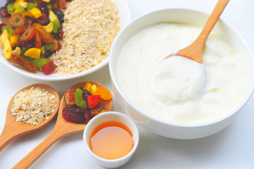 Homemade fresh yogurt Health food
