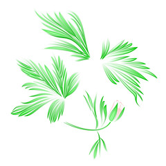 Fototapeta premium Green Leaves and flower decoration vintage vector botanical illustration editable hand draw