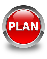 Plan glossy red round button