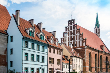 Fototapeta na wymiar antique building view in Old Town Riga, Latvia