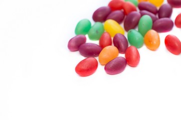 Colorful candies on a white background