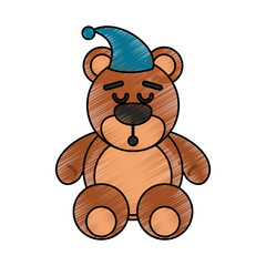 Cute teddy bear icon vector illustration graphic design