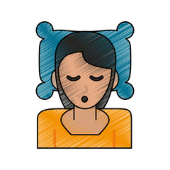Woman sleeping cartoon icon vector illustration graphic design