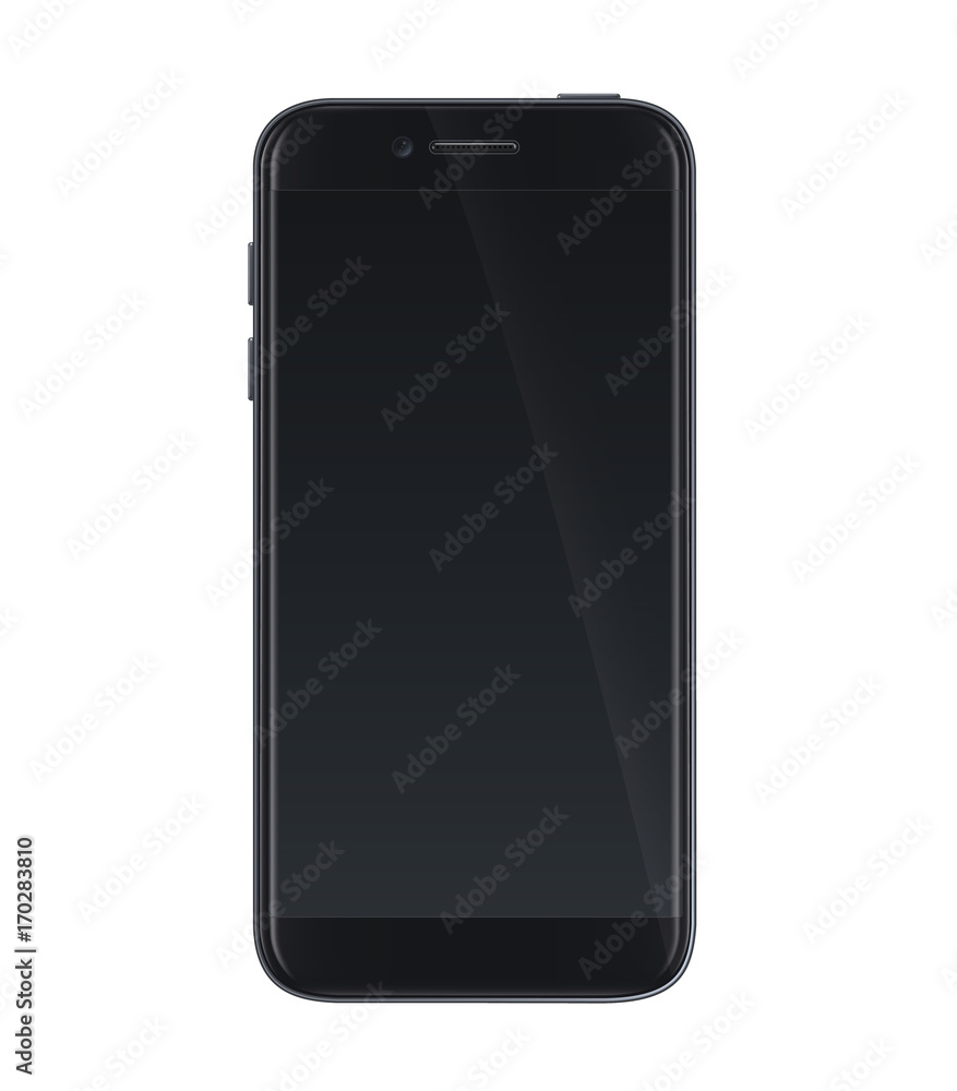 Aufkleber realistic vector smartphone black design with empty screen. vector isolated smartphone with empty sc