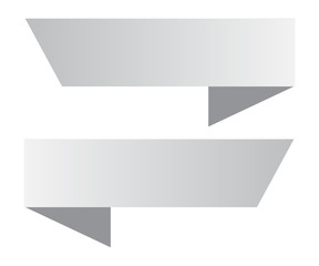 Fototapeta premium two white ribbon banner on white background. two white ribbon banner sign.black and white ribbon.