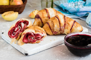 Croissants with jam