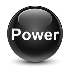 Power glassy black round button