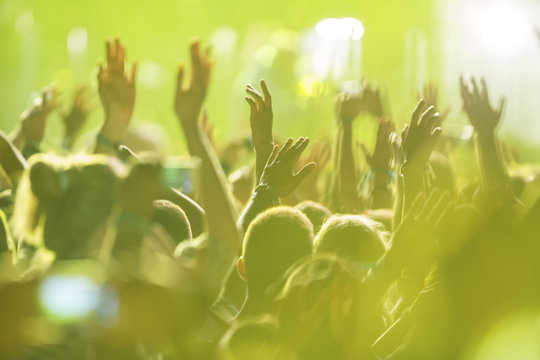 Young people having fun at music concert