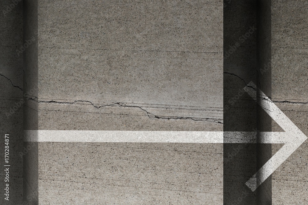 Poster composite image of digitally generated image of black arrow