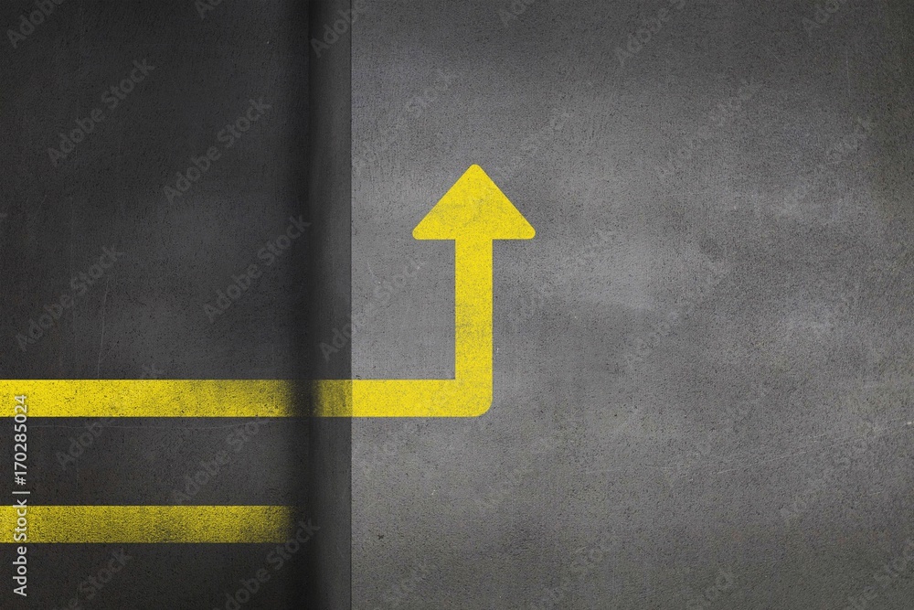 Poster composite image of digitally generated image of directional sign