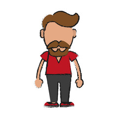 Hipster cute cartoon icon vector illustration graphic design