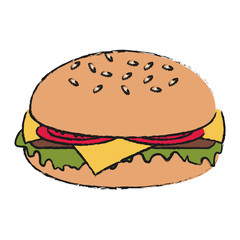 Hamburger fast food icon vector illustration graphic design