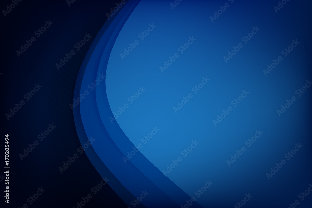 Poster abstract deep blue background curve and overlap layer with basic simply geometry illustration 002