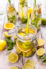 Lemon water with fresh lemon