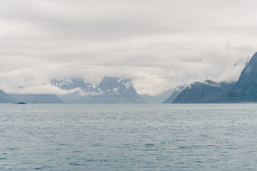 Mountain landscapes on the Norwegian Sea