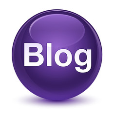 Blog glassy purple round button