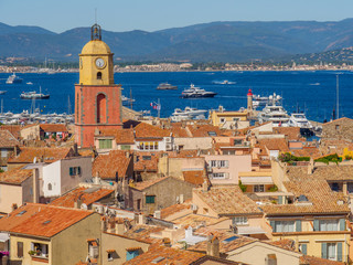 An overview of the town of Saint Tropez.